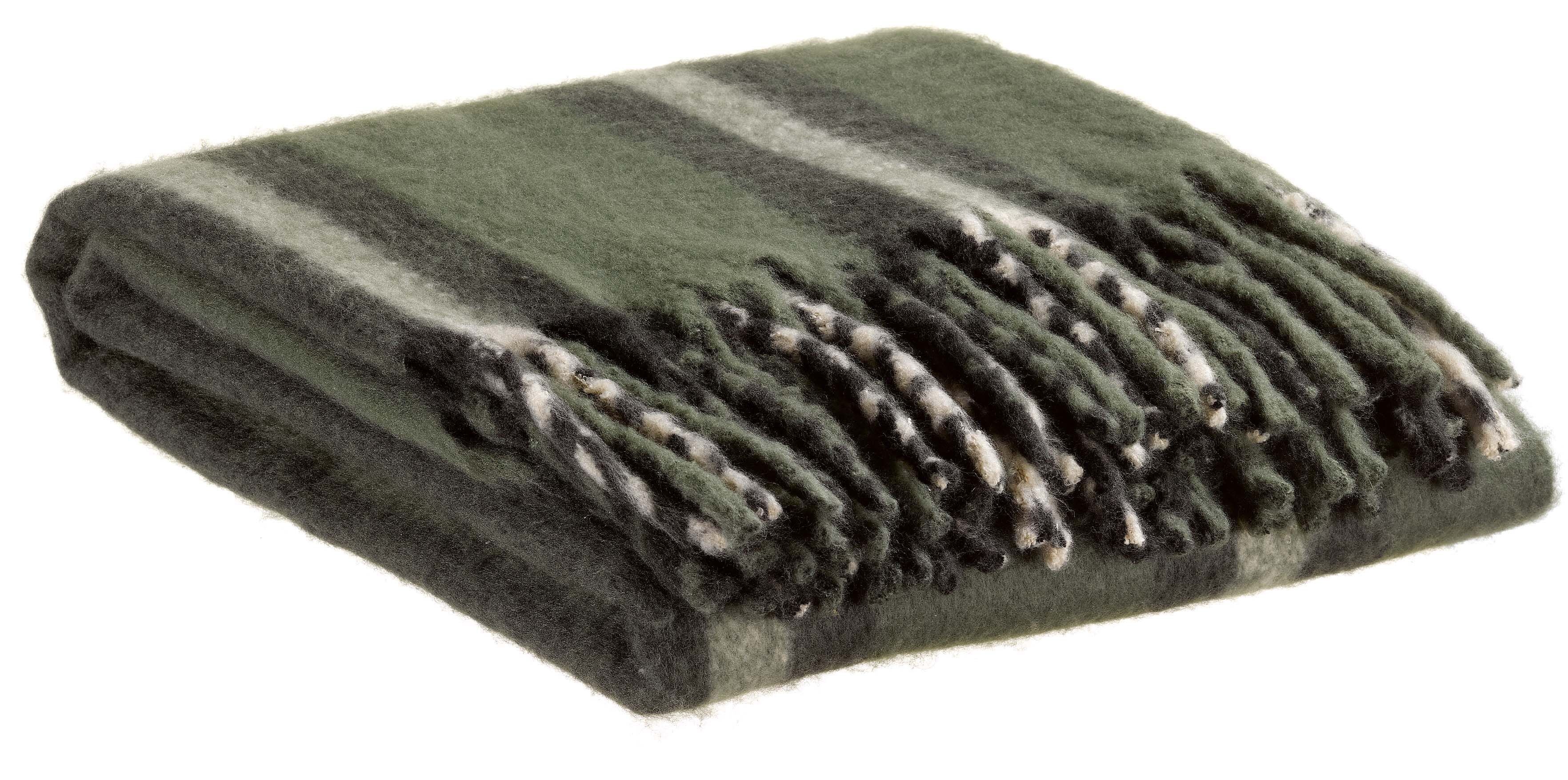 Isabel plaid riciclato a righe abete 130 x 160