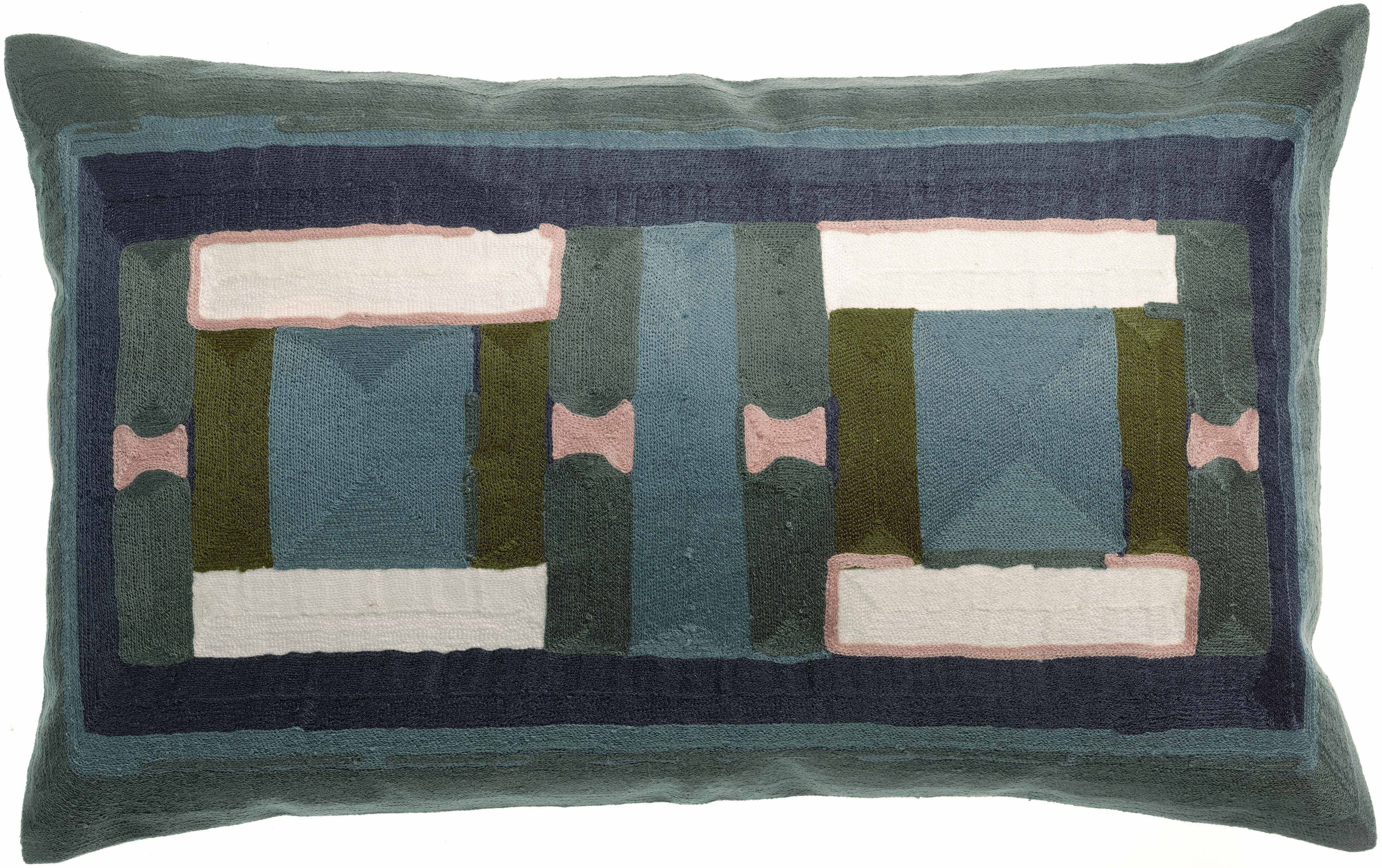 Cuscino ricamato Taho grigio verde 40 x 65