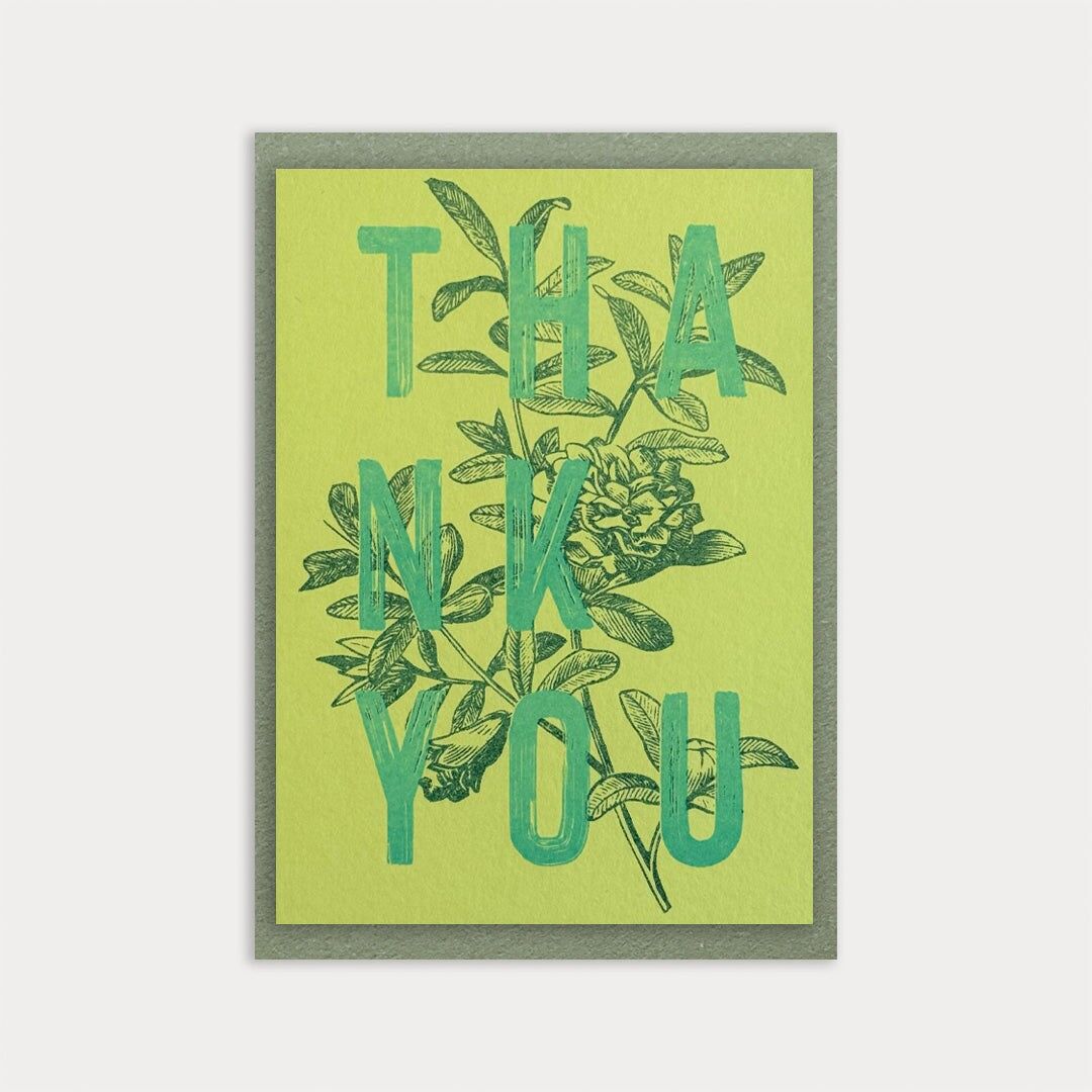 Karte mit Umschlag / Typo / Thank you / Premium Gmund Papier