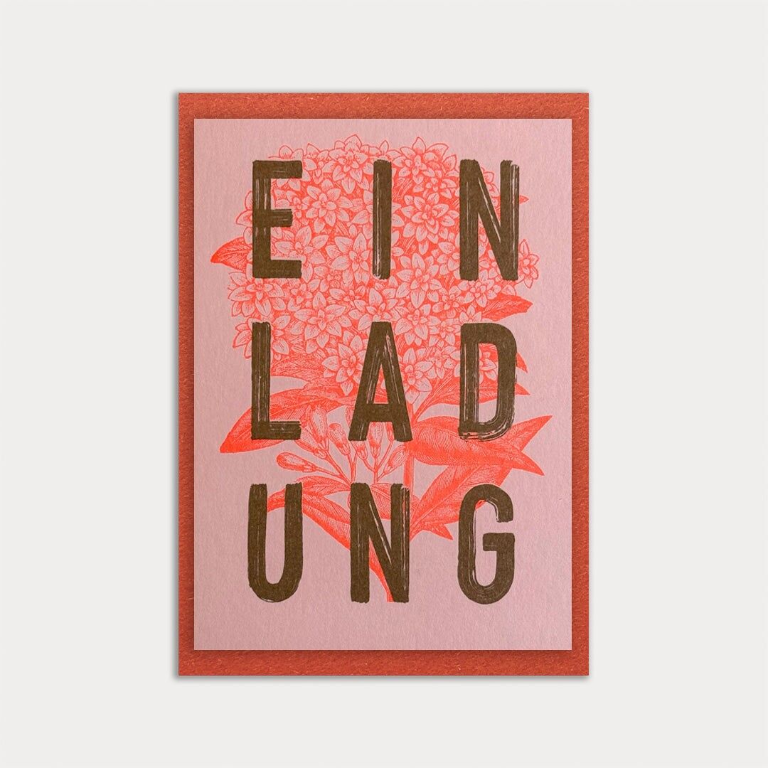 Tarjeta con sobre / Tipografía / Invitación / Papel Gmund Premium