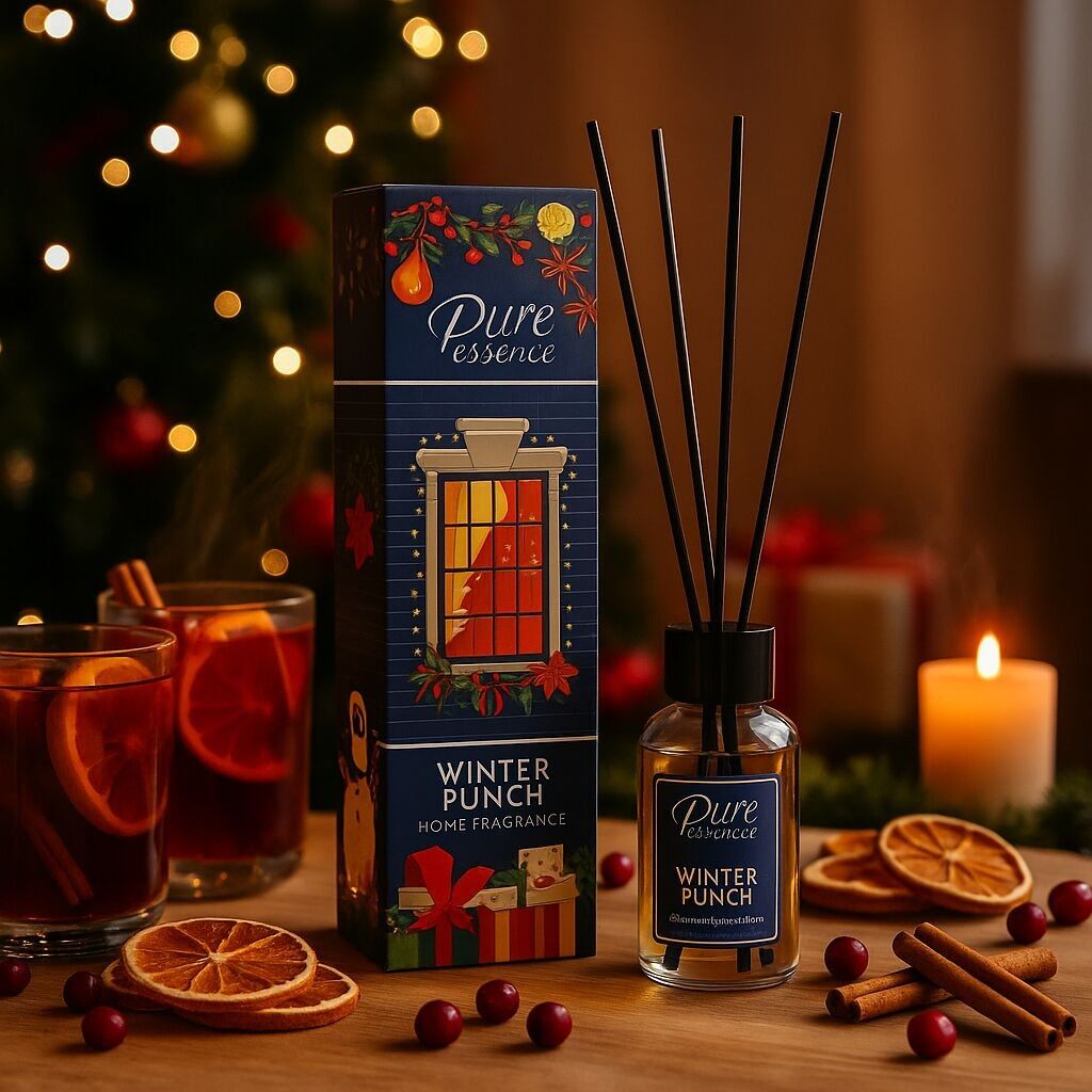 Weihnachts-Sonderedition – 25 ml Raumdiffusoren – Winterglühwein – PURE ESSENCE – Schachtel mit 54 Stück