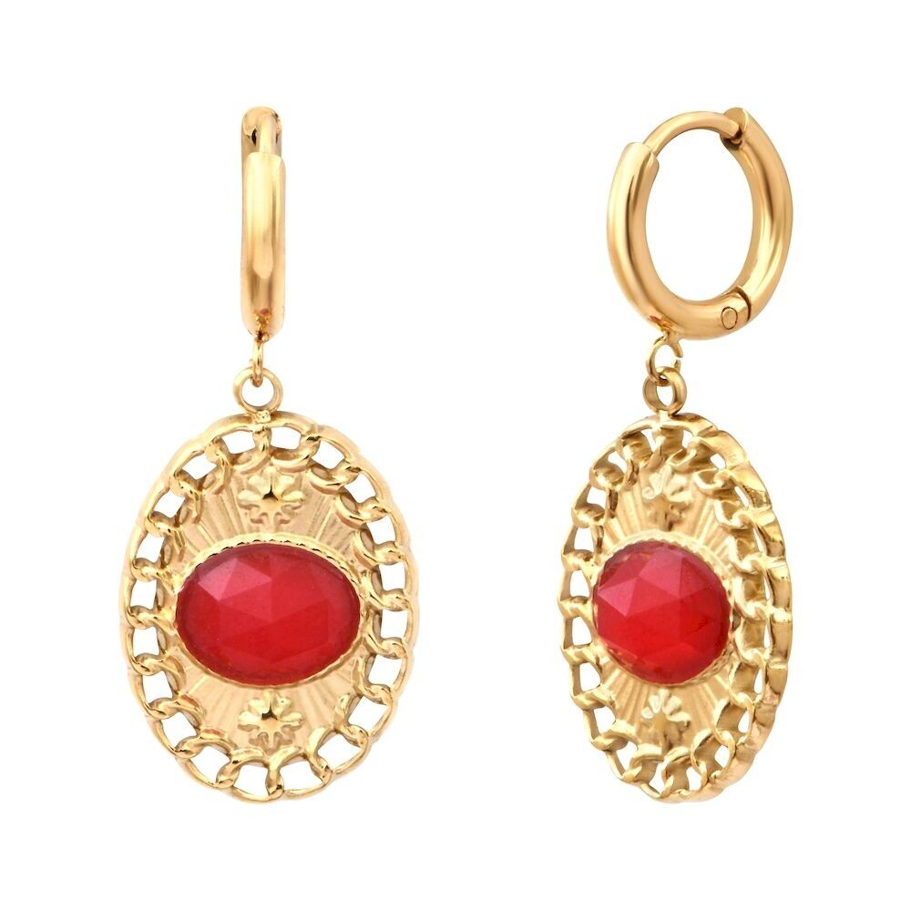 Mini-créoles TALIA - rouge