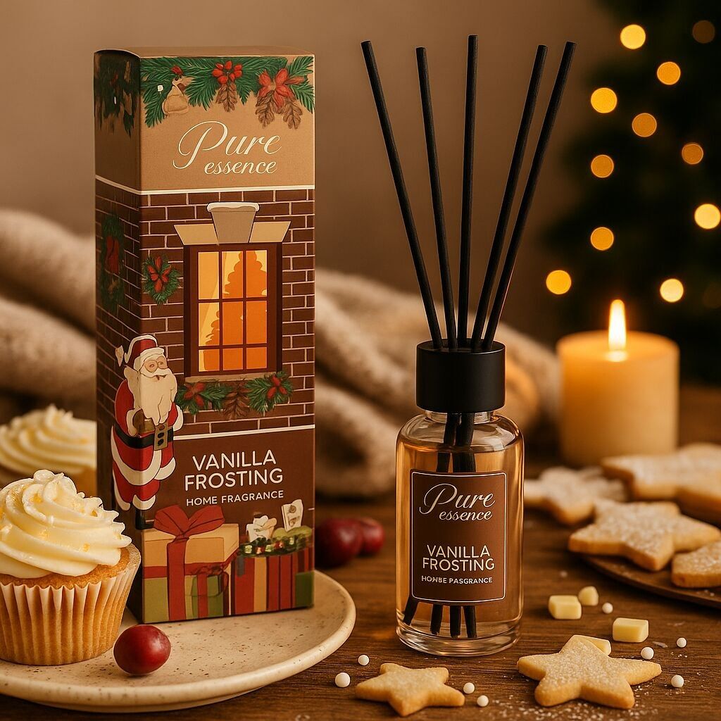 Weihnachts-Sonderedition – 25 ml Raumdiffusoren – Vanillecreme – PURE ESSENCE – Schachtel mit 54 Stück
