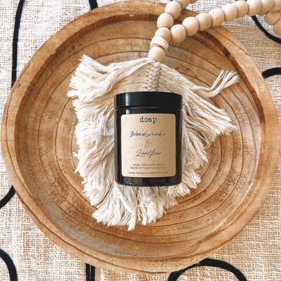 Woodsmoke & Leather Vegan Soy Wax Candle 180g