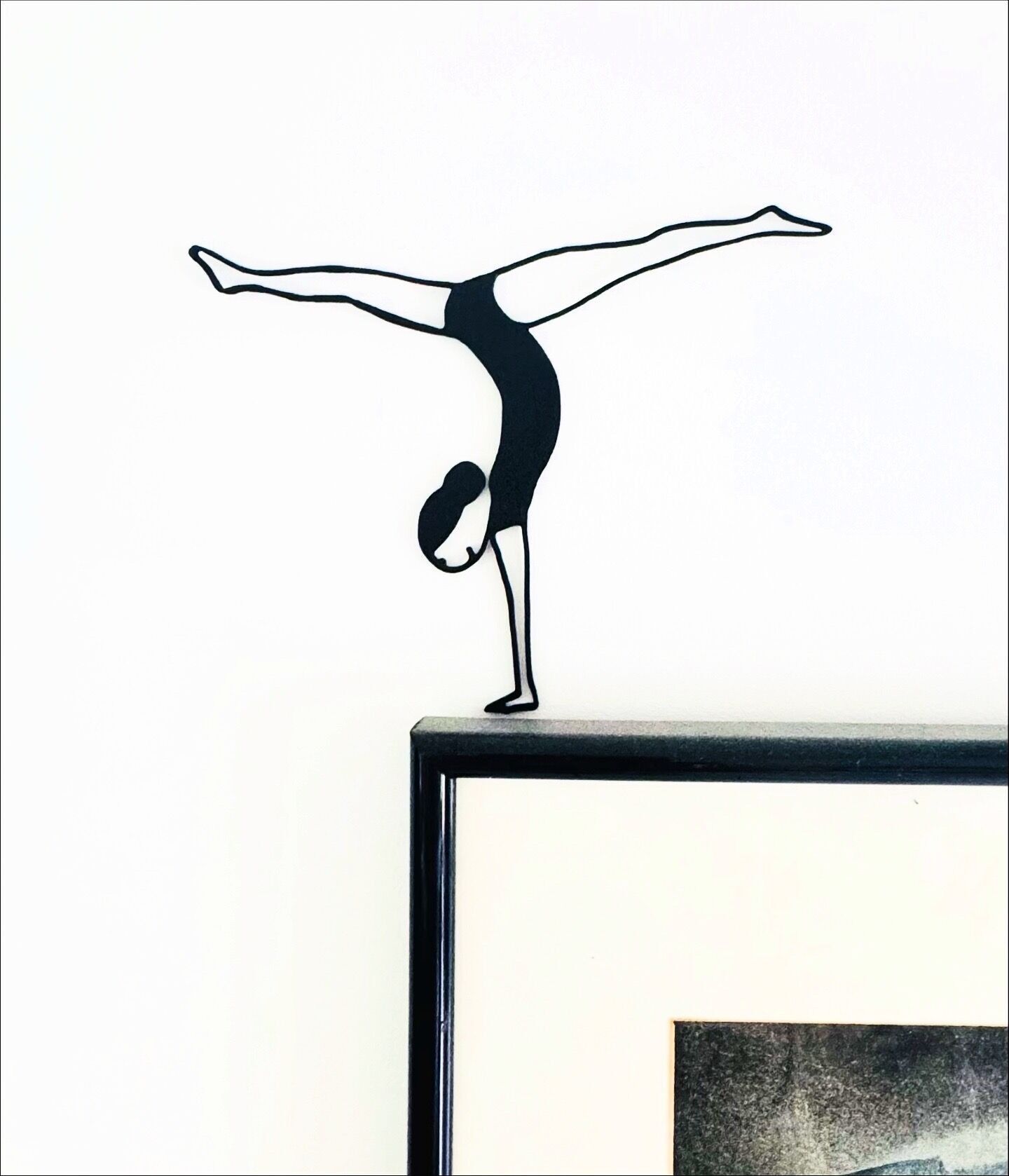 Gimnasta, decoración de pared interior, 10 cm, PLA, negro