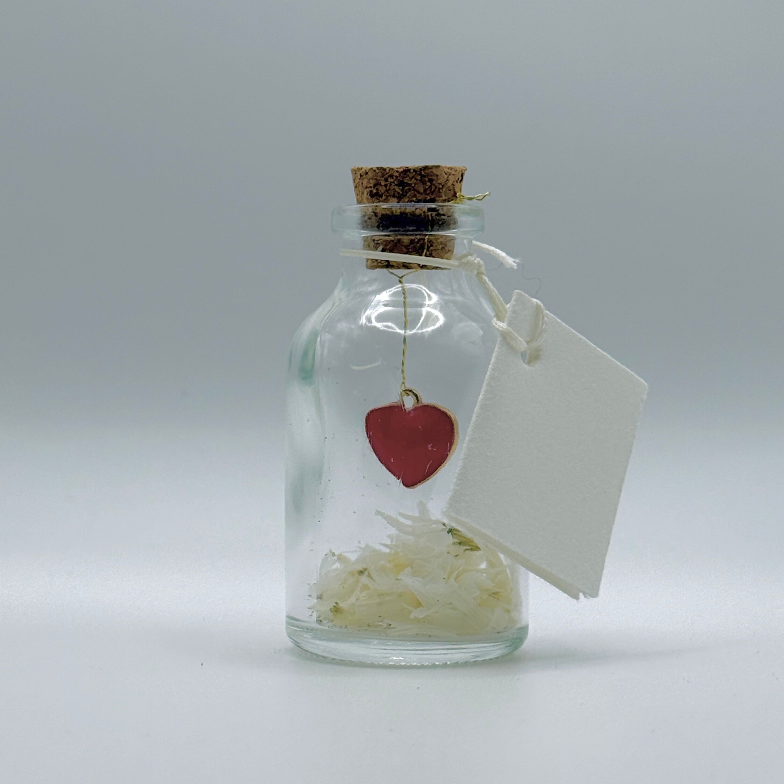 Piccole bottiglie poetiche - Cuori e petali - Set da 10