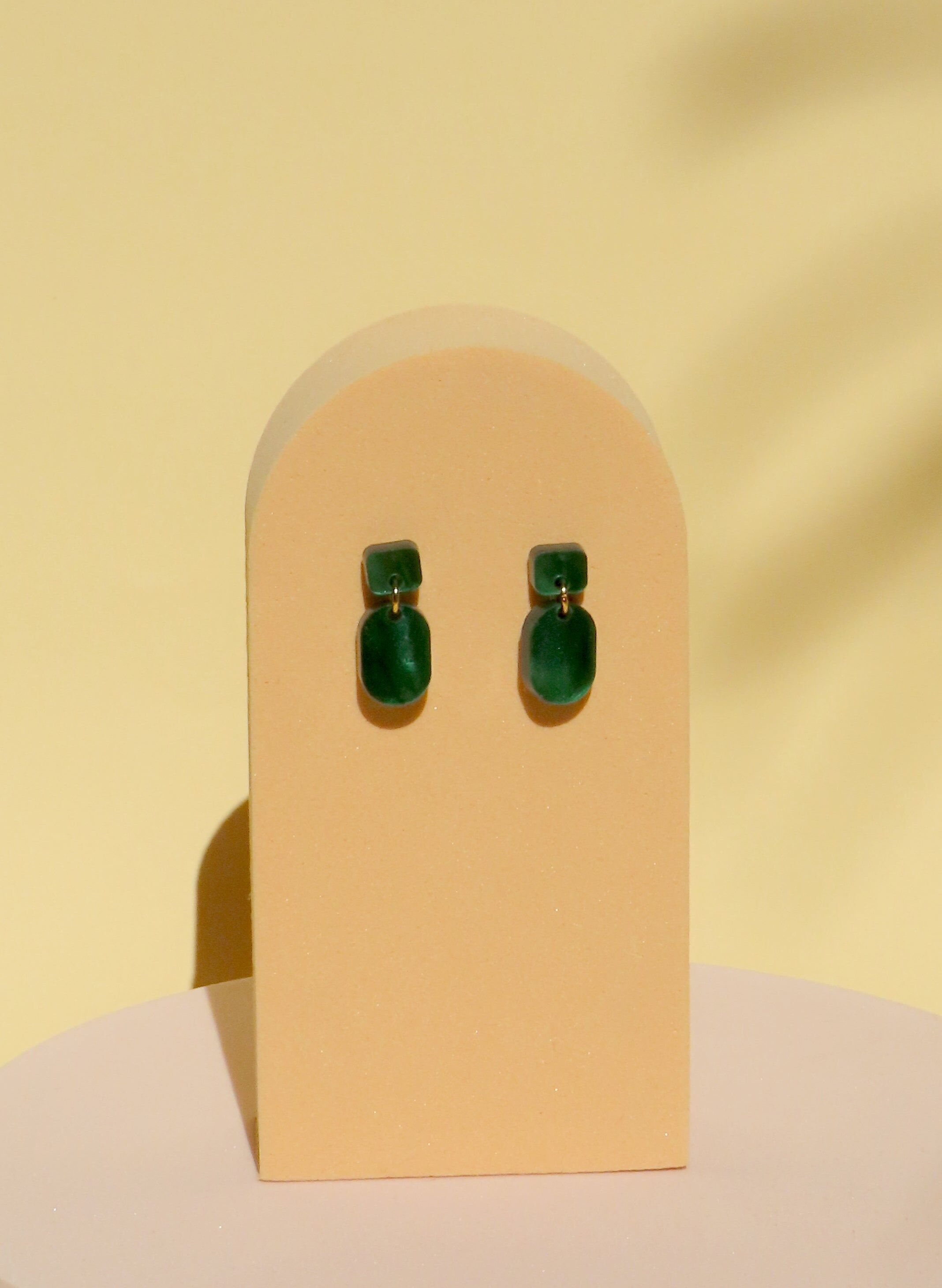Green Creamy Mini Earrings