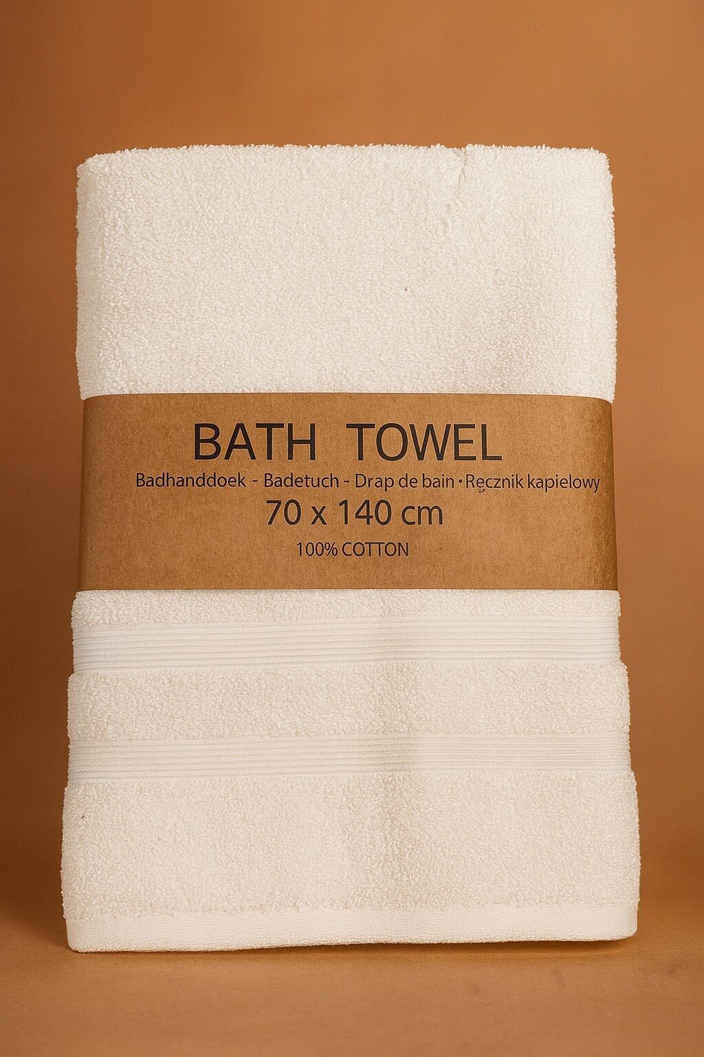 White bath towels with two trims 70x140cm – 469GSM