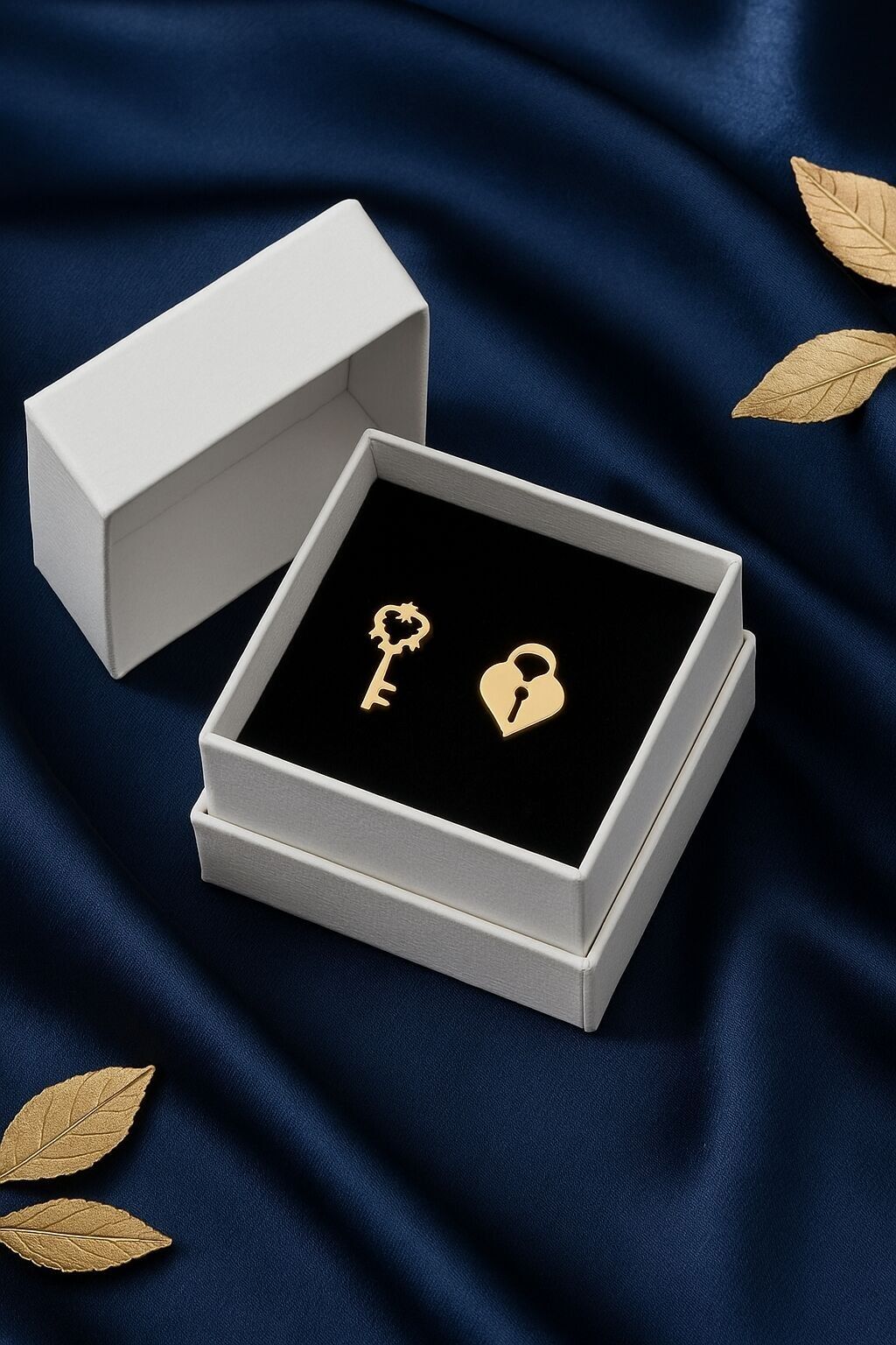 Orecchini con lucchetto e chiave