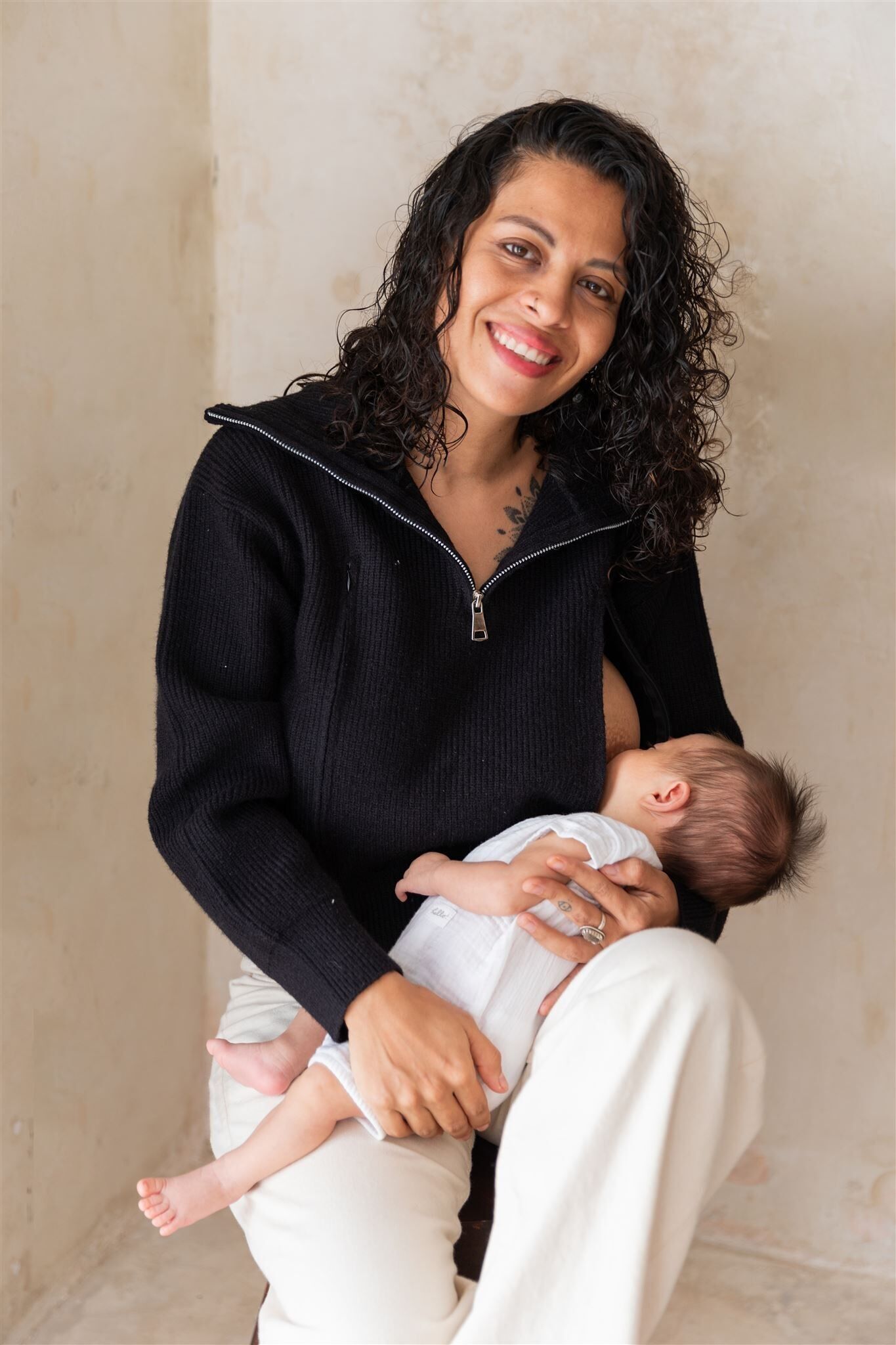 maglione nero da allattamento CHIARA