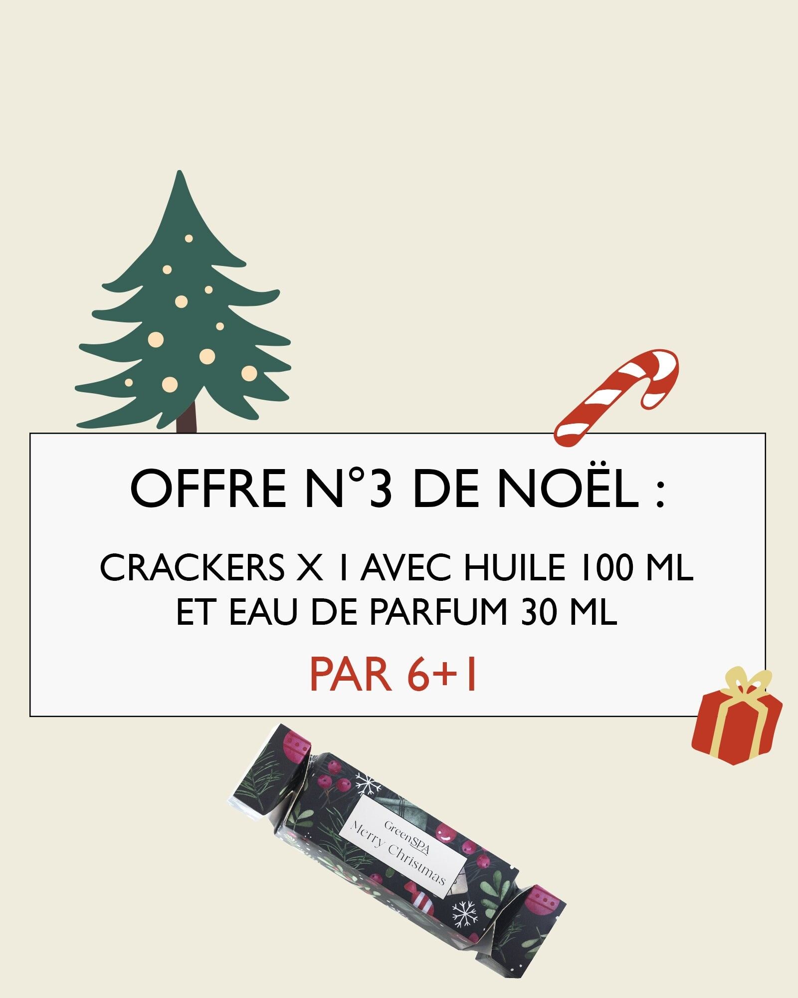 Offerta di Natale n. 3: Crackers x 6 + 1 omaggio + Tester omaggio con olio da 100 ml e Eau de Parfum da 30 ml