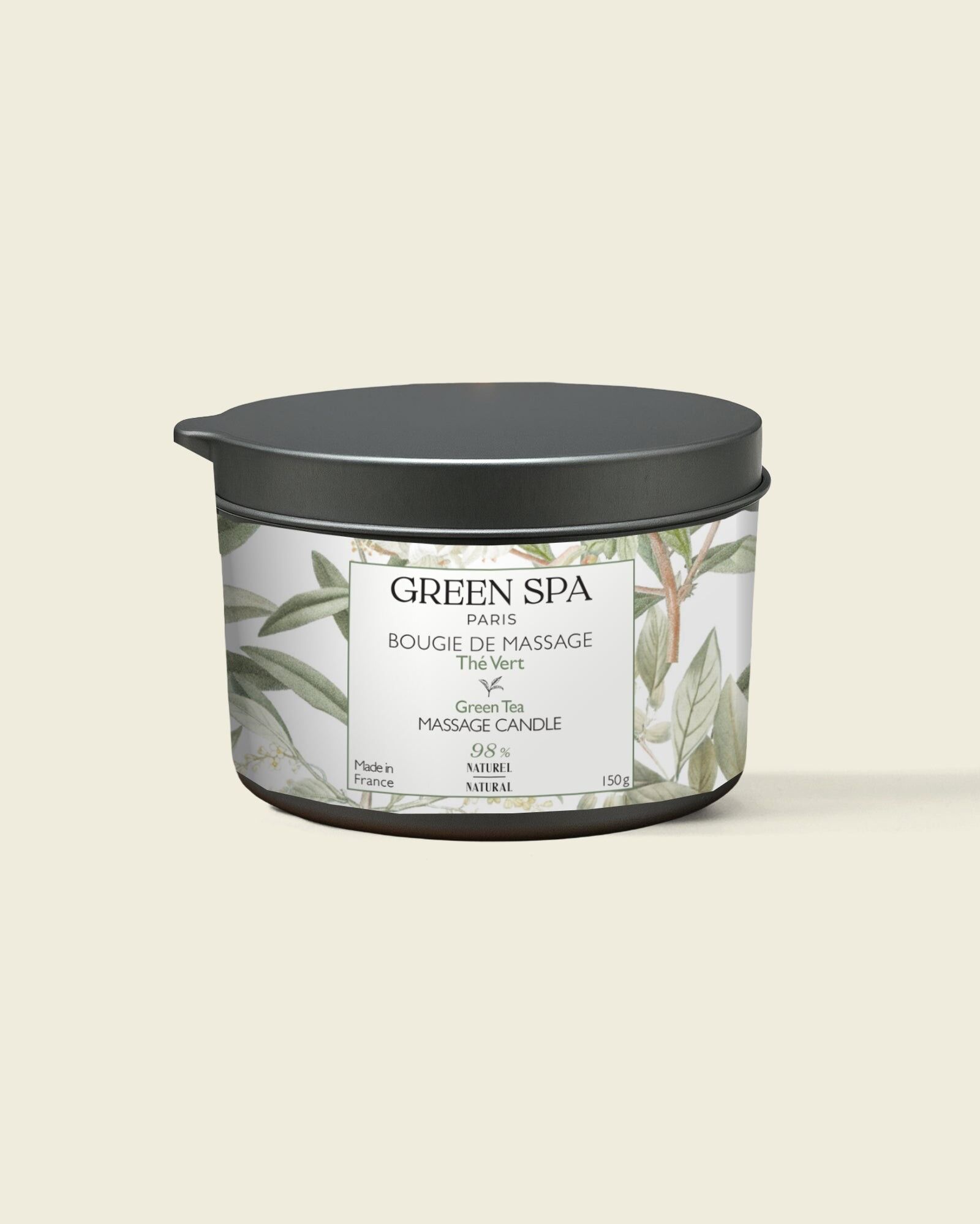 Candela da massaggio al tè verde 150 g - Consegna a metà novembre
