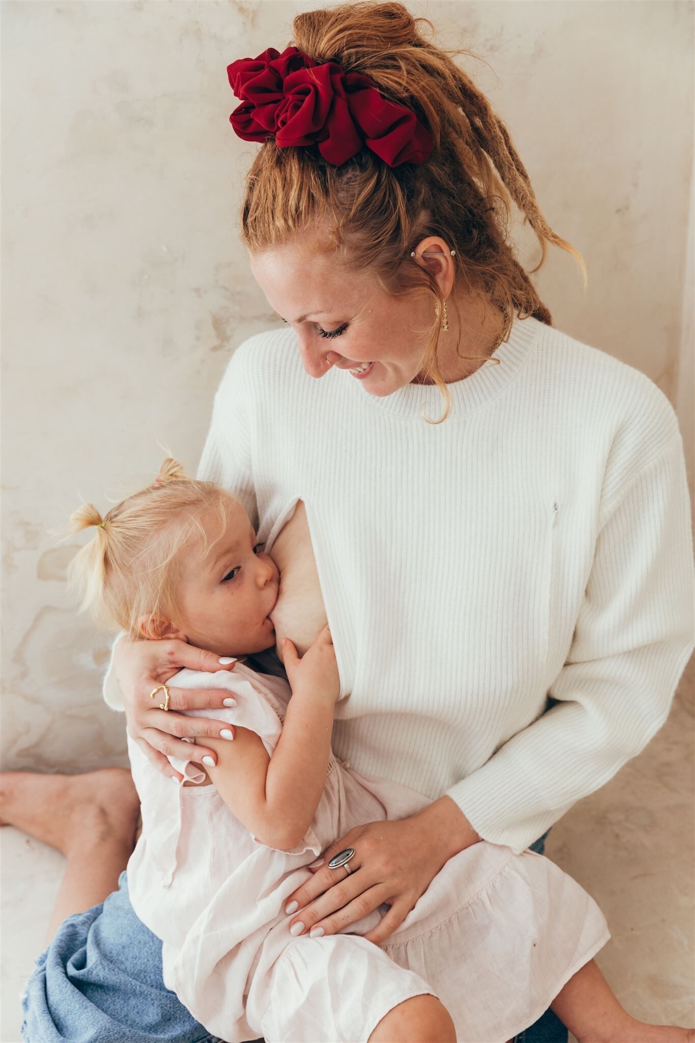 Maglione da allattamento ecru ASSIA