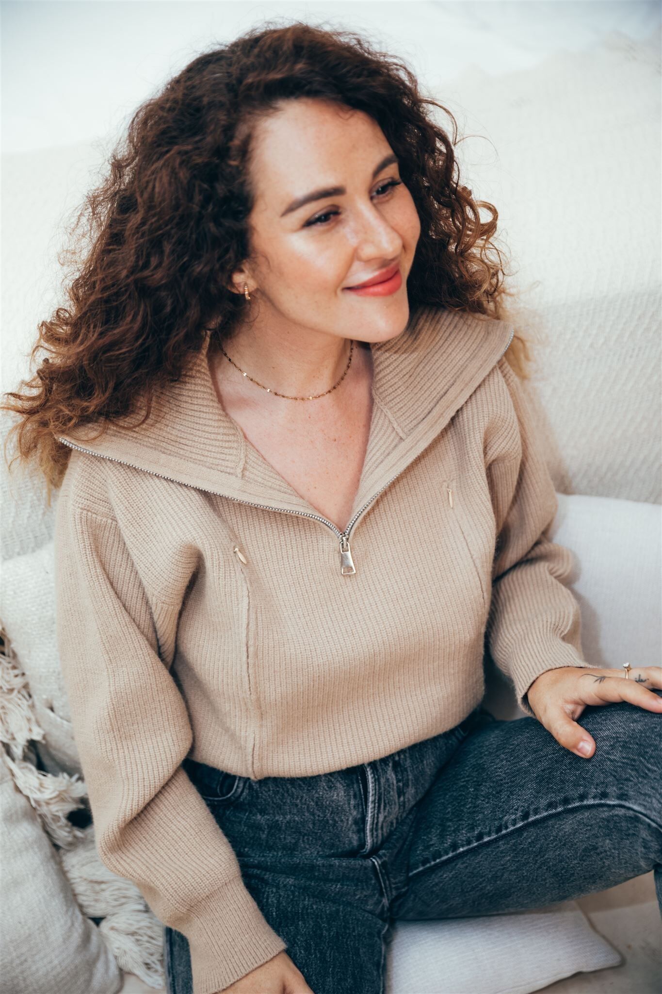 Suéter de lactancia beige CHIARA