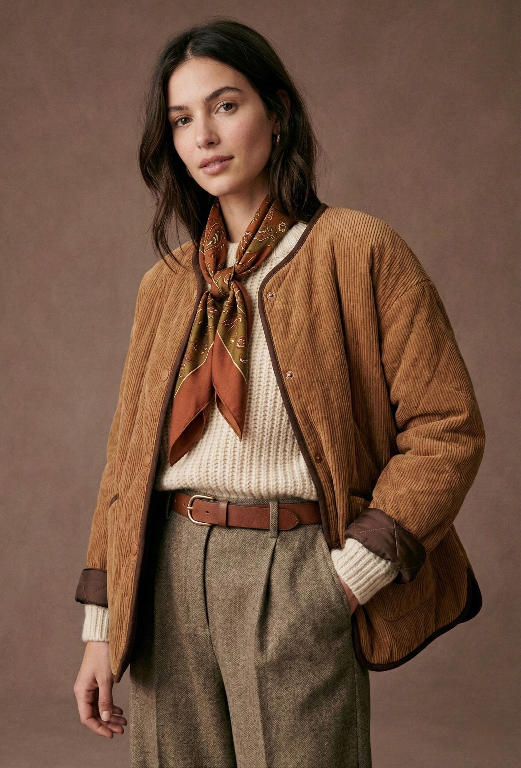 Veste matelassée in velours tricoté PV2547