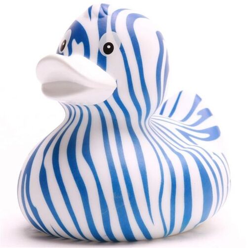 Zebra Badeente - blau - Gummiente