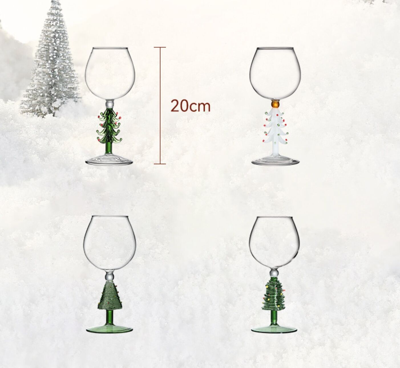 Kreatives Weihnachtsbaum-Weinglas | Festliches Glasgeschirr