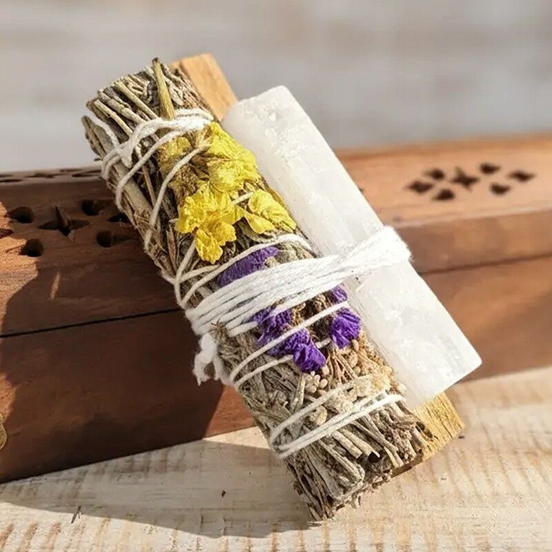 Palo santo y selenita - 10 cm atado purificante