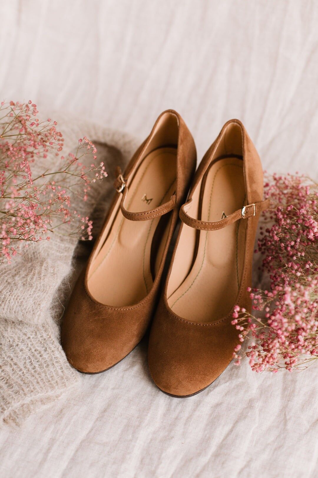 Tacones de ante hechos a mano (6 cm) - Aurelia - Cigaro Vintage Shoes 35-42