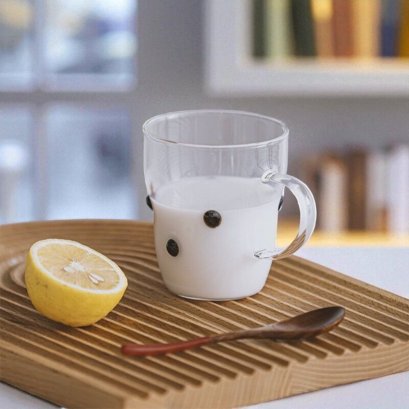 Creative Polka Dot Borosilicate Glass Mug | Cup with Handle