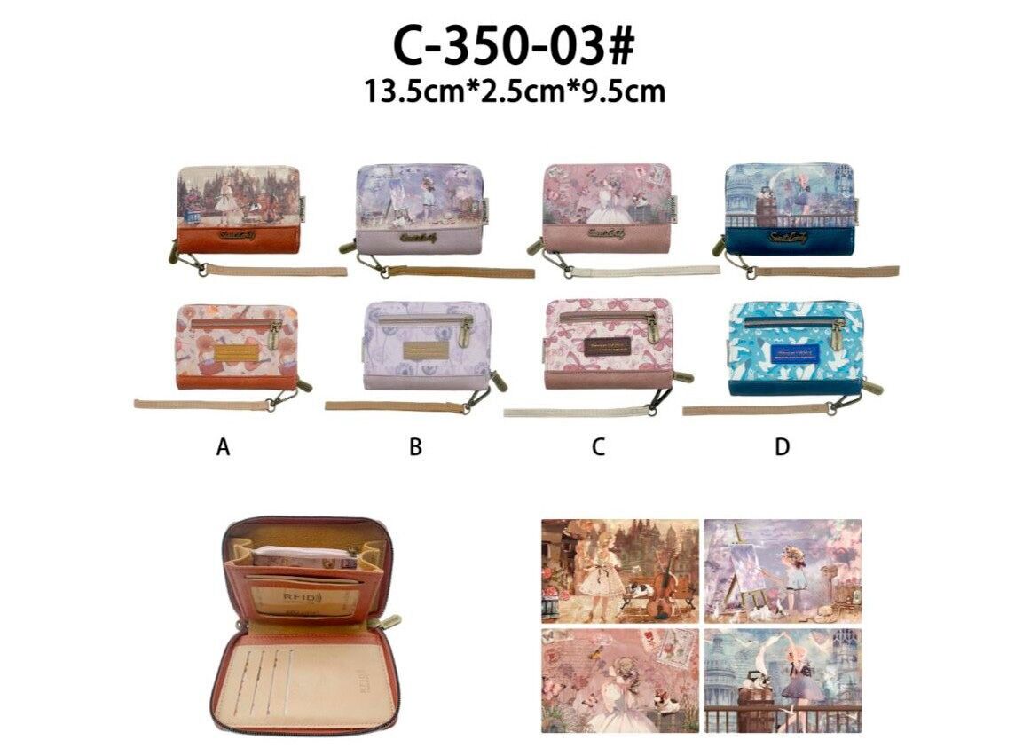 Damen-Geldbörse mit süßer Bonbonpuppe und Henkel