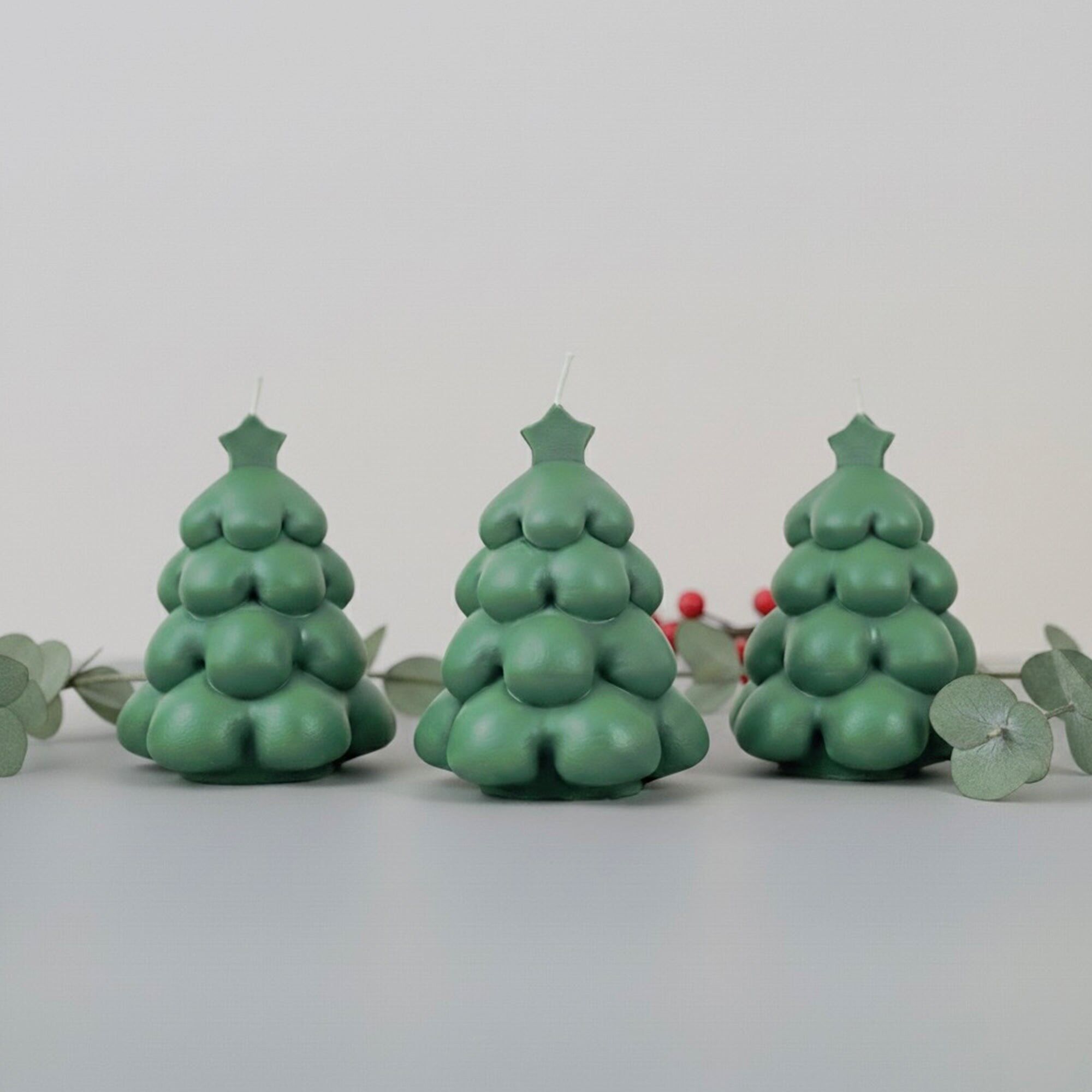 Candela verde per albero di Natale – Candela decorativa e regalo festivo