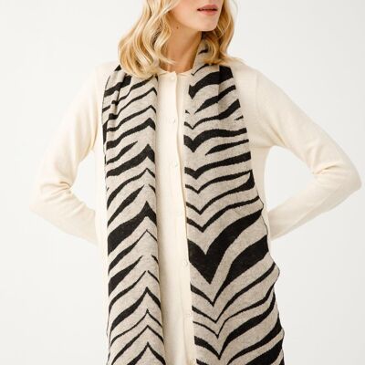 BUFANDA TIGRE NEGRO-BEIGE