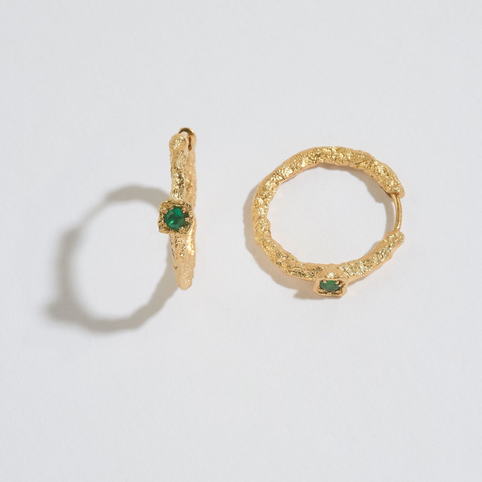 Cerchietti medi in rametto di lichene calcedonio dorato