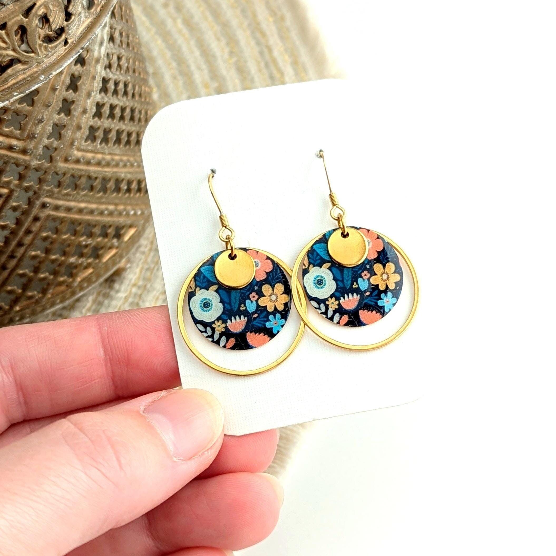 Orecchini boho chic con fiori colorati per donna