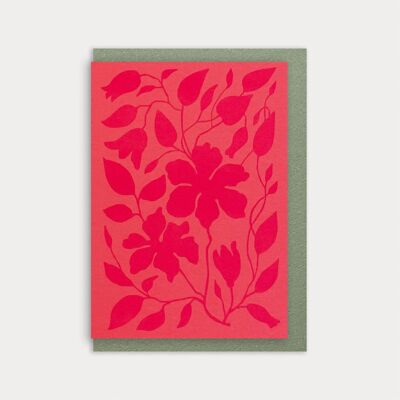 Biglietto pieghevole neon / Blütenwerk / Rosa / Carta Premium Gmund