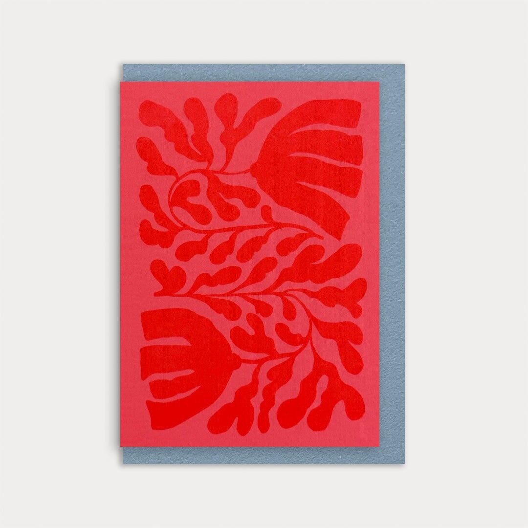 Neon Klappkarte / Blütenwerk / Orange / Premium Gmund Papier