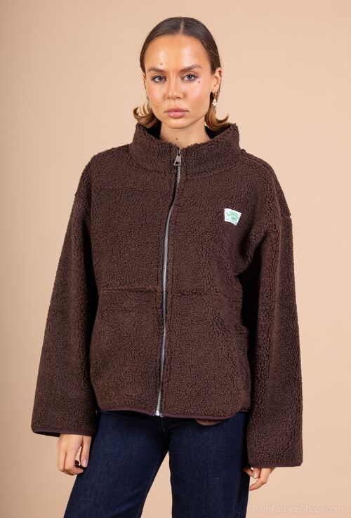 Veste polaire moumoute avec fermeture zippée et patch PV2560