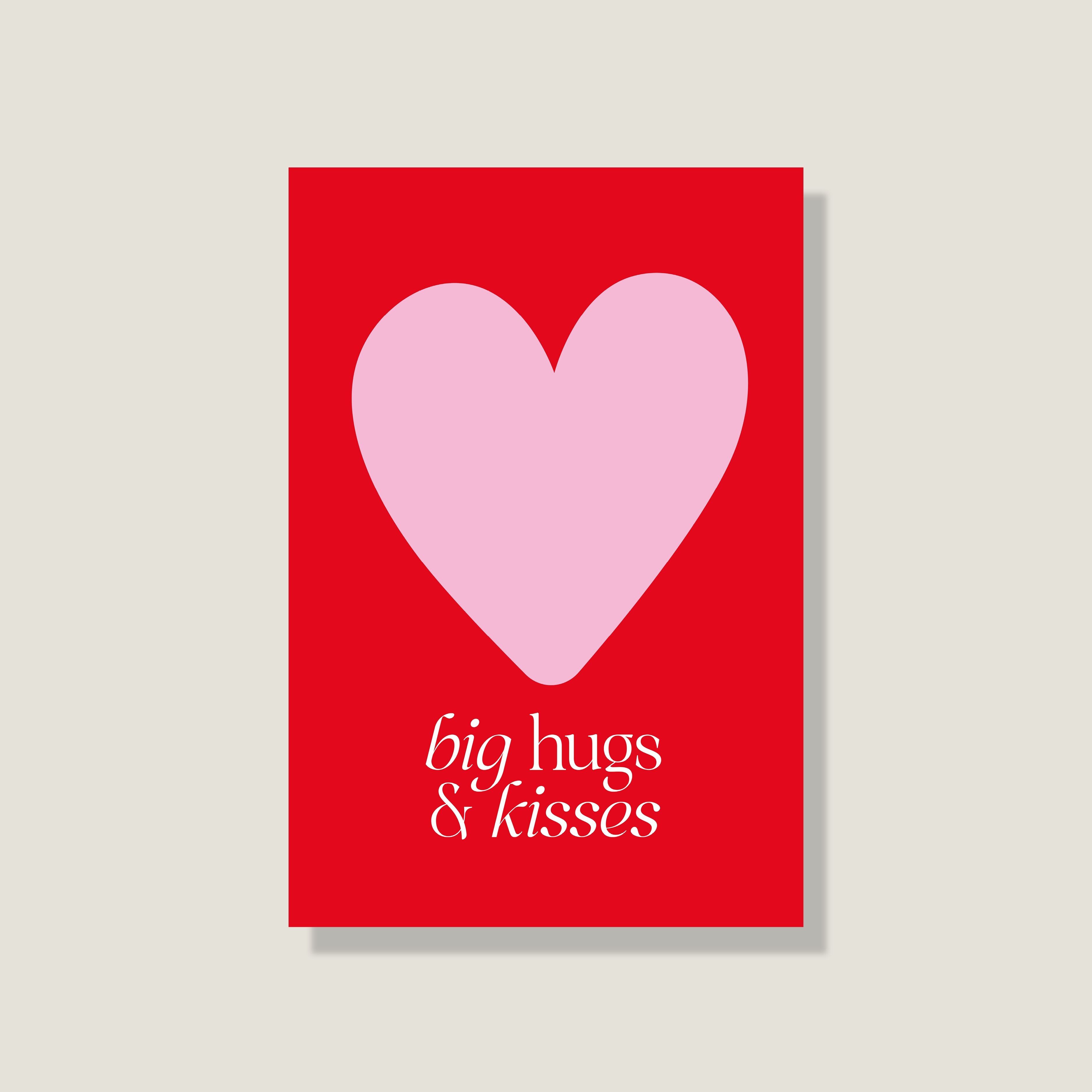 Postkarte 'Hugs & Kisses'