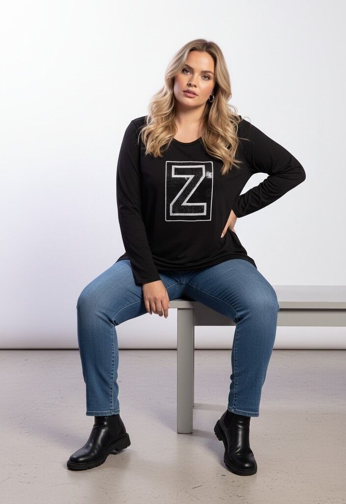 Strass-T-Shirt in Übergröße (C6151)