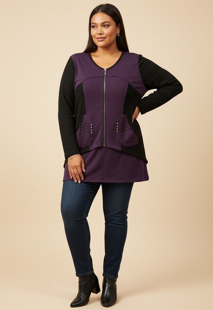 Tunique zippée grande taille (A739)