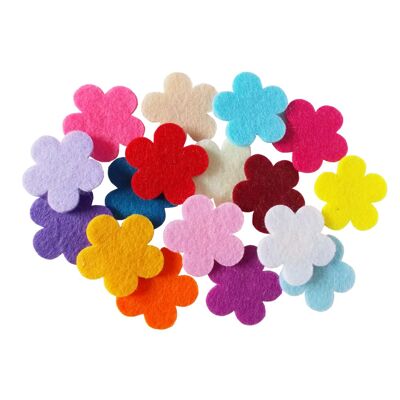 Felt Flowers for Decoration, Die Cut, mix colours, 20 mm/20 mm