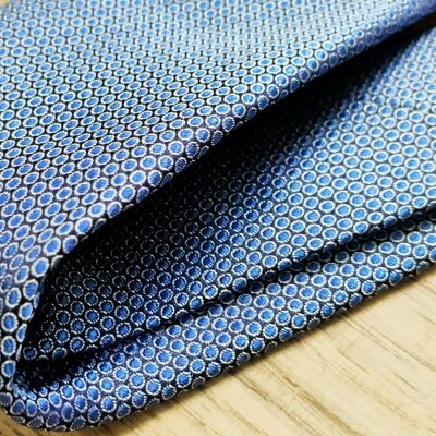 Cyclope - cravate en soie bleu à motif bille