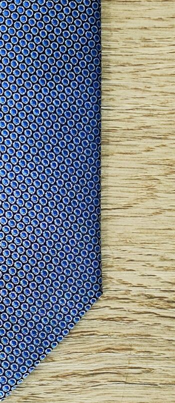 Cyclope - cravate en soie bleu à motif bille 4