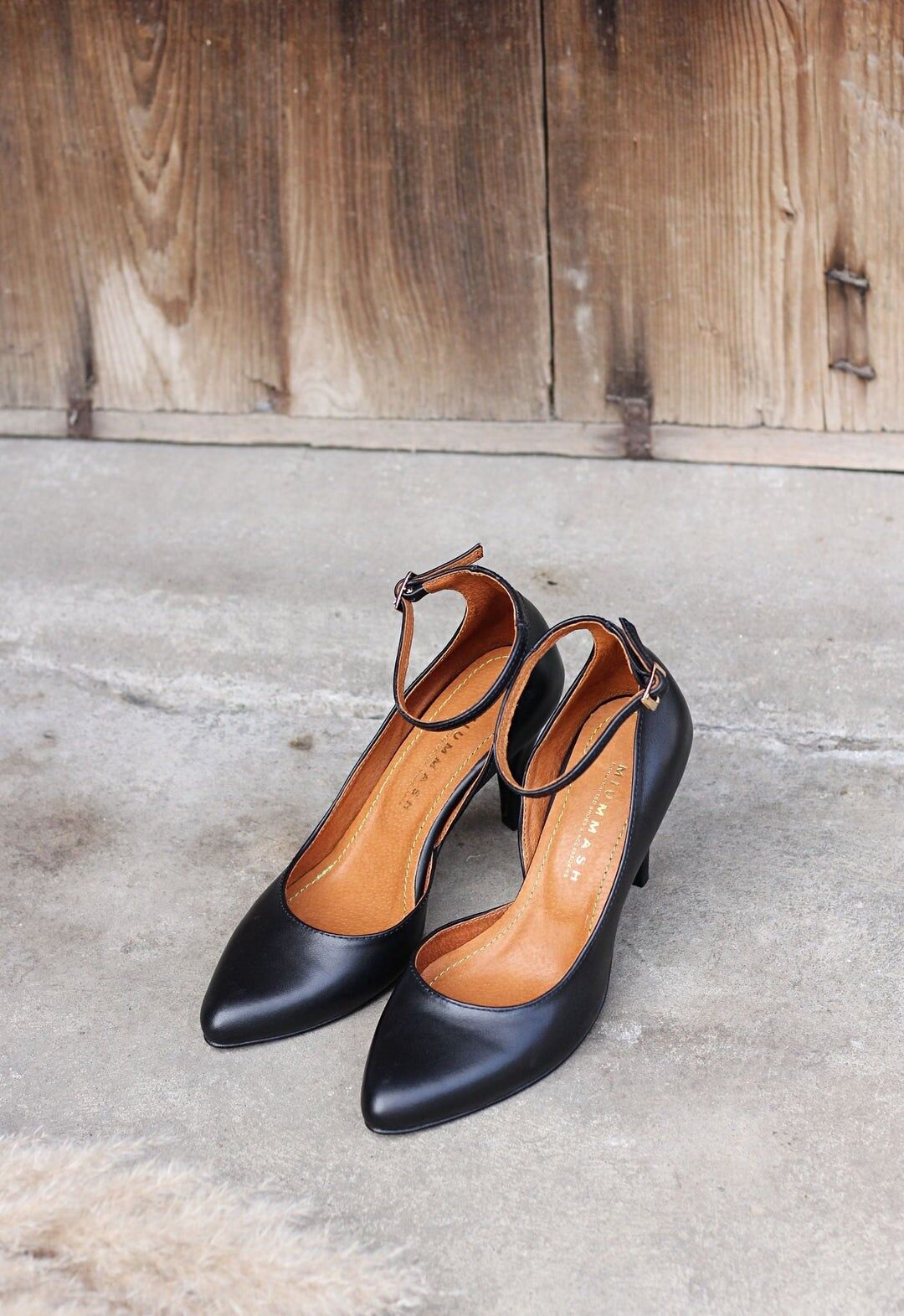 Tacones de piel hechos a mano (8 cm) - Vivienne - Zapatos vintage negros 35-42