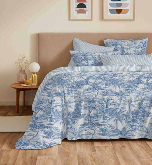 Pack complet housse de couette réversible "Vanessa" 6 pièces pour lit 140 x 190 cm