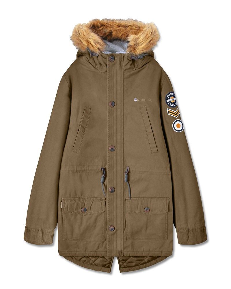 Parka mit Sherpa-Futter, Khaki, AW25