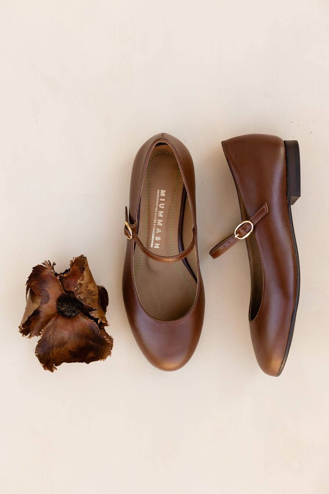 Ballerine in pelle da donna - Mary-Jane - Nutty Brown 34-42