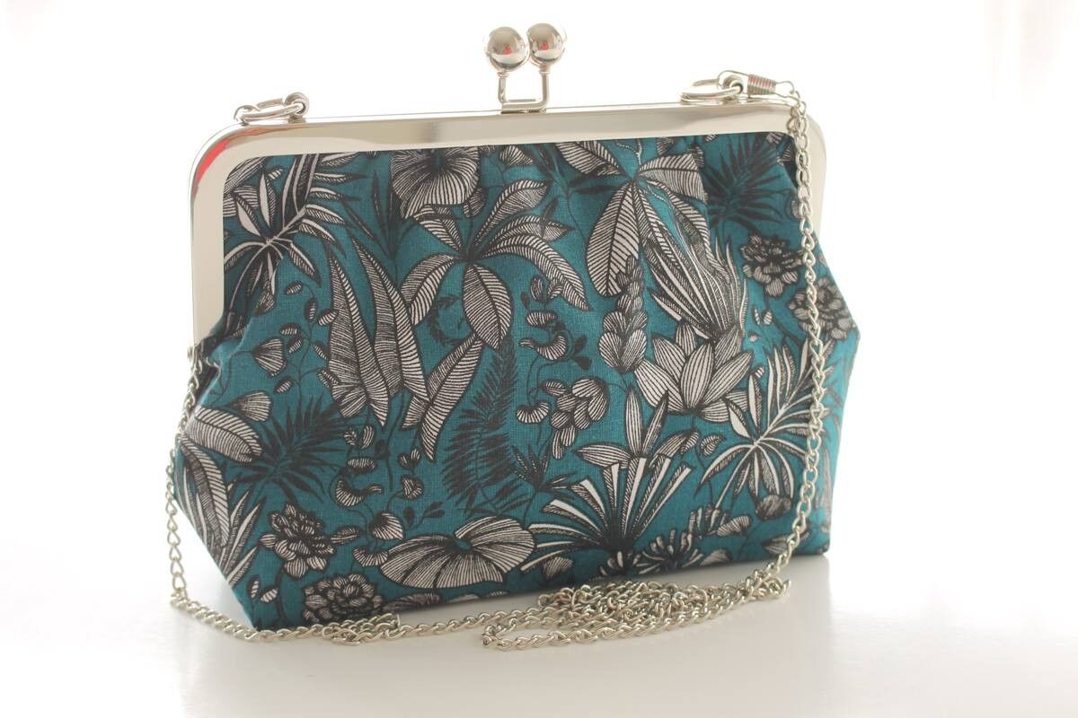 Emma tropische blaue Retro-Tasche
