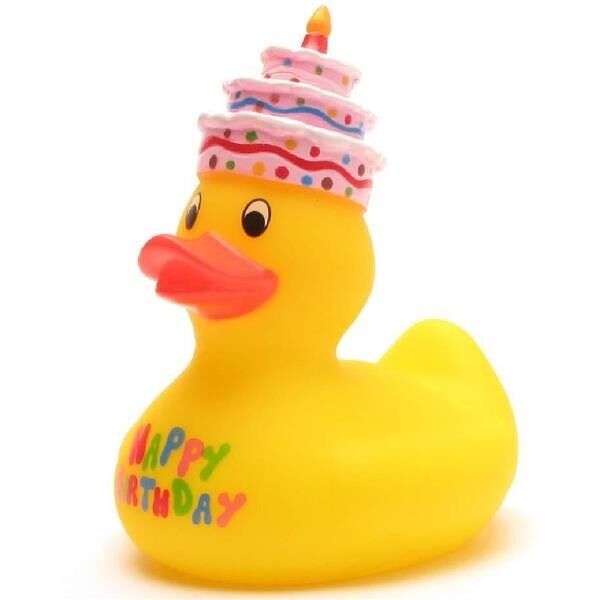 Canard en caoutchouc d'anniversaire