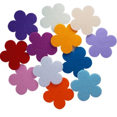 Filzblumen zur Dekoration, gestanzt, Farben mischen, 58 mm/58 mm