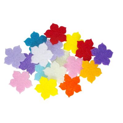 Fiori in feltro per decorazioni, fustellati, colori misti, 30 mm/30 mm