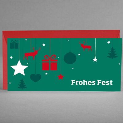 SKANDINAVISCH: Weihnachtskarte mit weihnachtlichen Symbolen inkl. Kuvert