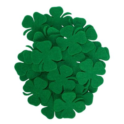 Felt Clovers for Decoration, Die Cut, Dark Green, 38 mm/38 mm