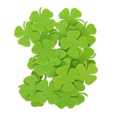 Felt Clovers for Decoration, Die Cut, Light Green, 38 mm/38 mm