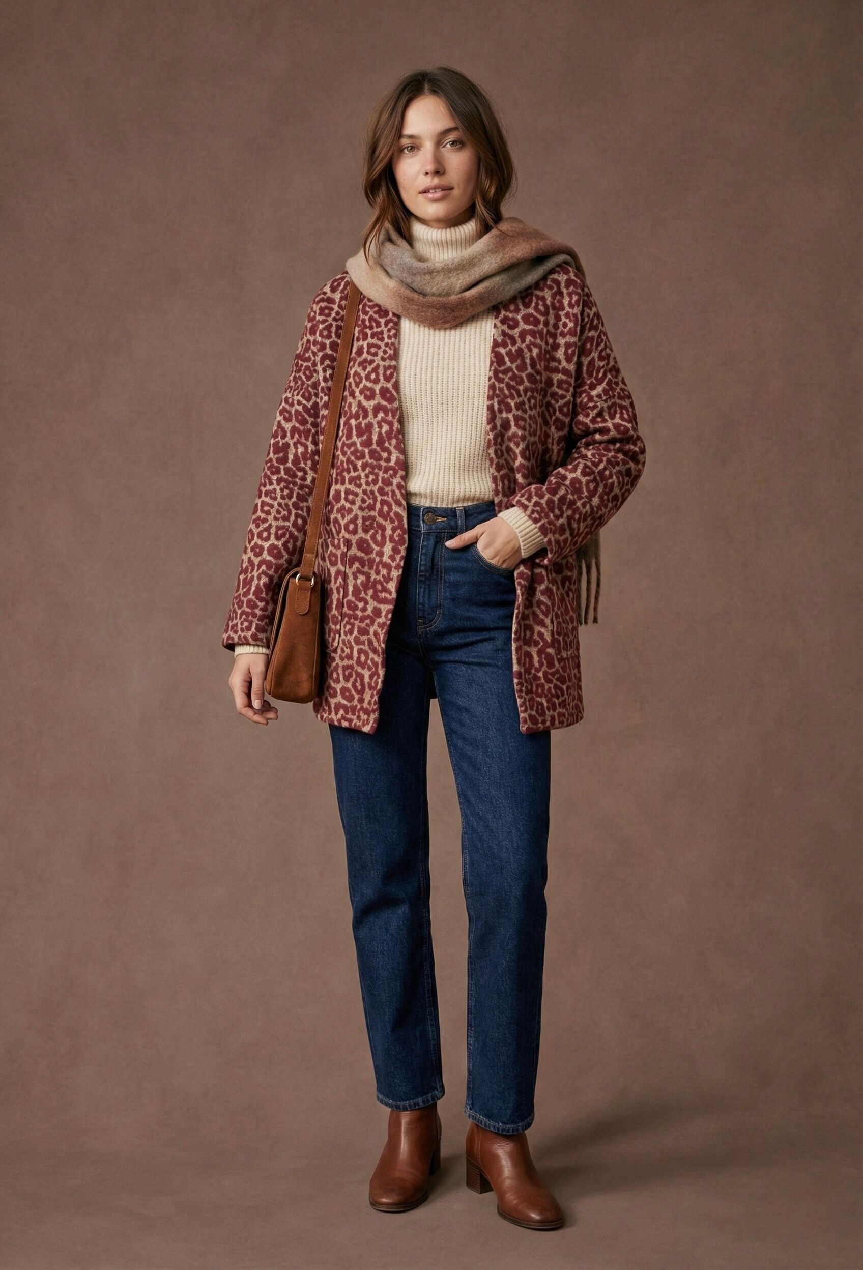 Veste leopardata stampata in maglia verniciata PV2554